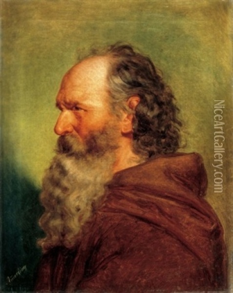 Szakallas Barat (monk With A Beard) Oil Painting - Friedrich von Amerling