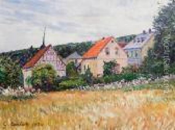 Les Maisons De Gies Oil Painting - Gustave Cariot