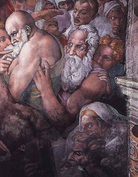 Last Judgment (detail) 13 Oil Painting - Michelangelo Buonarroti