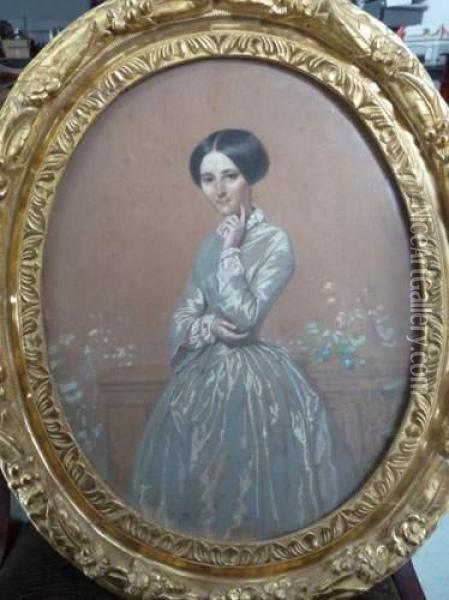Portrait De Femme Pensive oil painting reproduction by Romain Cazes ...