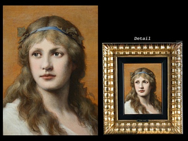 Dame Mit Blauem Stirnband Oil Painting - Gabriel von Max