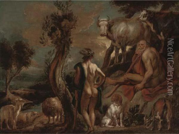 Mercury And Argus Oil Painting - Jacob Jordaens