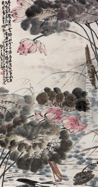 Lotus Pond Oil Painting -  Xie Gongzhan