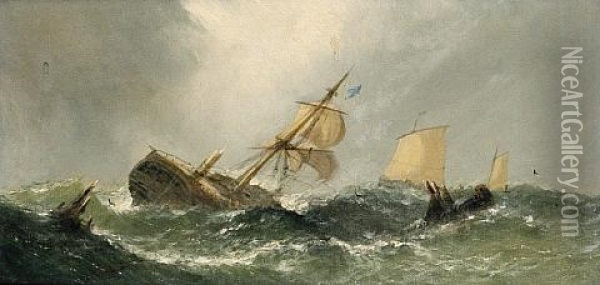 Morning After The Wreck Oil Painting - William Callcott Knell