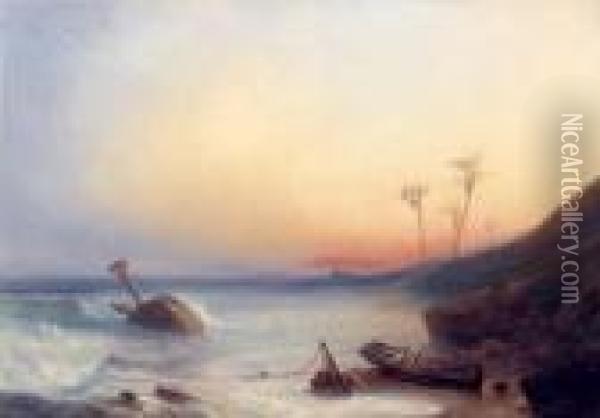 Coucher De Soleil Oil Painting - Herminie Gudin