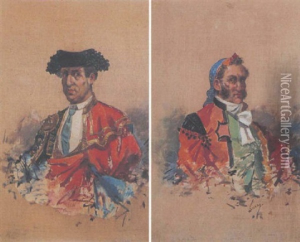 Retrato De Torero Oil Painting - Eugenio Lucas Villamil