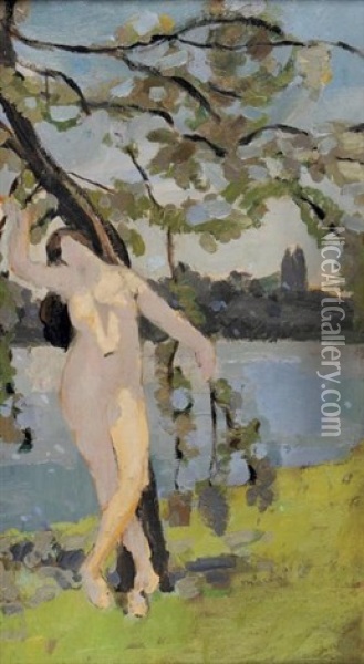 Femme Nue Au Bord De La Riviere Oil Painting - Jacqueline Marval