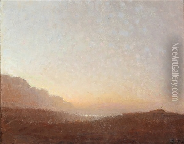 Sunrise Above The Moor Oil Painting - Julius Paulsen