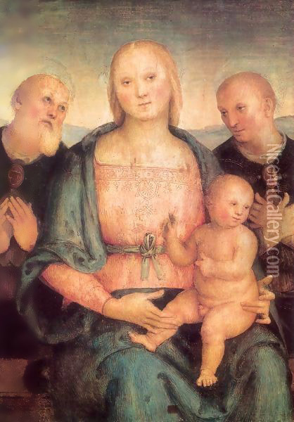 Virgin and Child with Saints Oil Painting - Pietro Vannucci Perugino