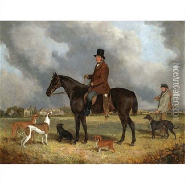 Portrait Of Mr Henry Allen Of Great Washbourne Manor, Gloucestershire Oil Painting - John E. Ferneley