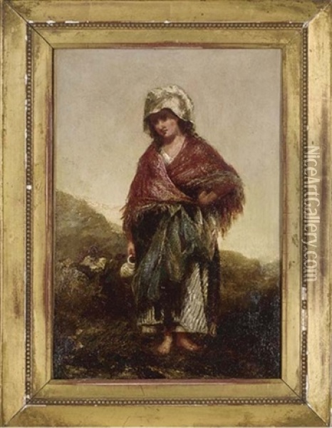 The Water Carrier Oil Painting - Charles James Lewis