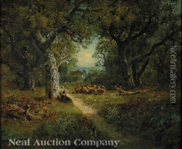 Under The Oaks, San Francisco Oil Painting - William Keith
