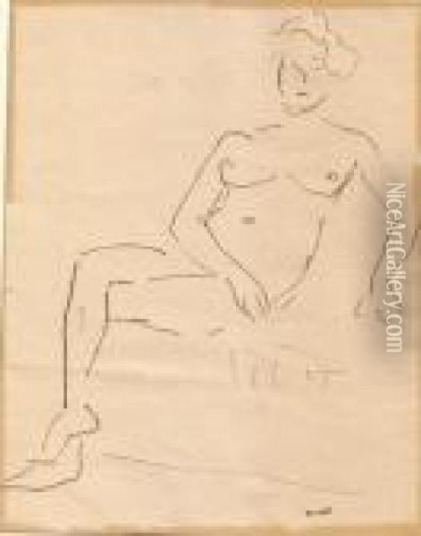 Yvonne, Jambes Croisees Oil Painting - Albert Marquet