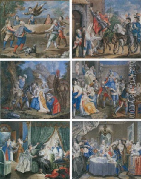 Pasajes De La Fabula De Don Quijote Oil Painting - Ana Menendez Durazzo