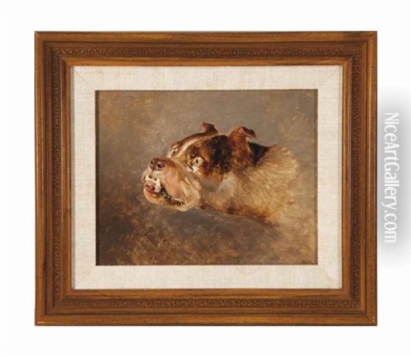 Study Of A Bulldog Oil Painting - Sir Edwin Henry Landseer