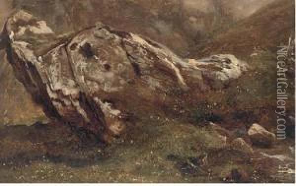 A Rocky Landscape Oil Painting - Karl Robert Kummer