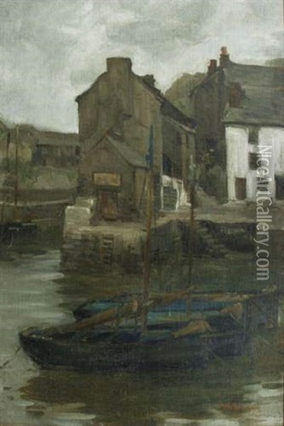 Port Breton, Le Soir Oil Painting - William A. MacDonald