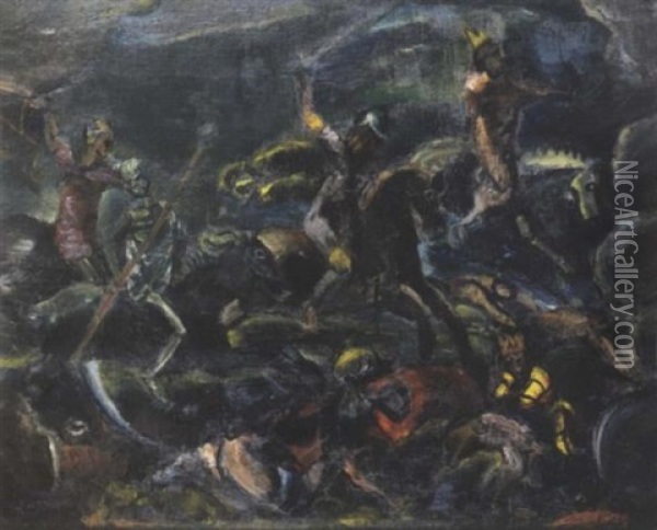 Les Cavaliers De L'apocalypse Oil Painting - Charles Dufresne