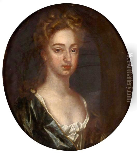 Portrait Of Edward Morgan's Wife Mary Oil Painting - Sir Godfrey Kneller