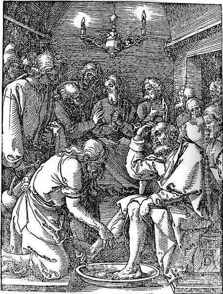 Christ Washing the Feet of St. Peter Oil Painting - Albrecht Durer