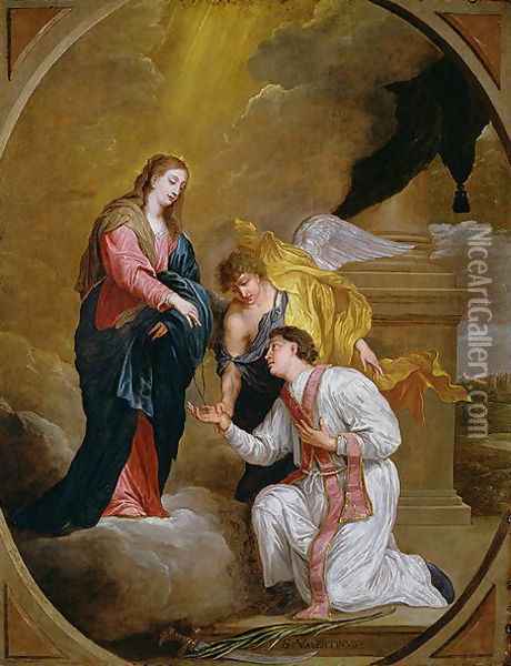 St Valentine Kneeling in supplication Oil Painting - David III Teniers