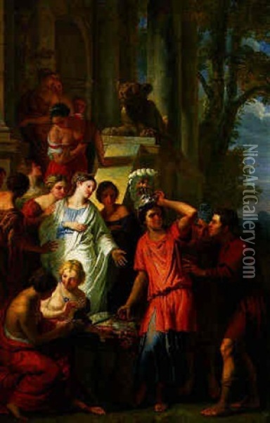 Achilles Among The Daughters Of Lycomedes Oil Painting - Erasmus Quellinus II