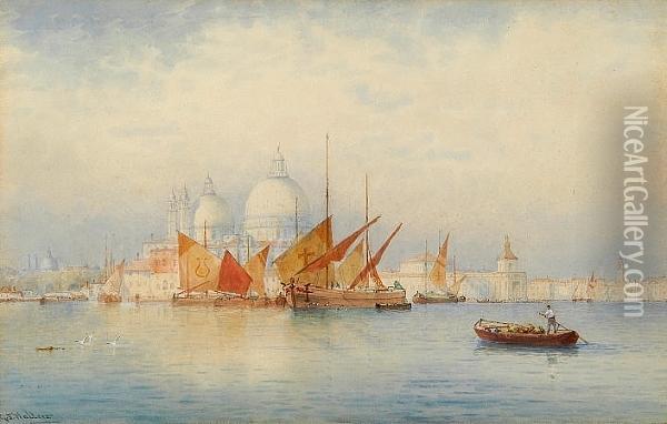 A Venetian Lagoon Oil Painting - George Stanfield Walters