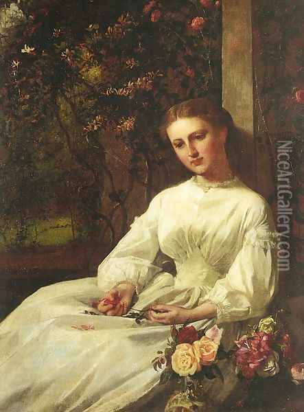 Rosy Reverie 1865 Oil Painting - George Cochran Lambdin