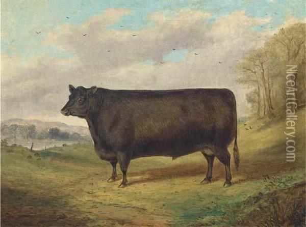 A Prize Bull Oil Painting - Richard Whitford