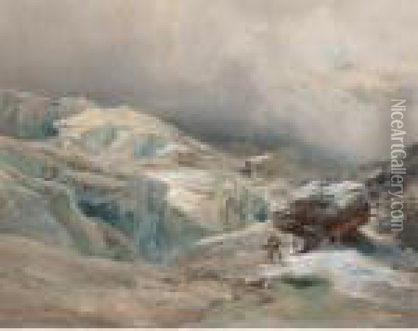 Findelen Icefall Oil Painting - Edward Theodore Compton