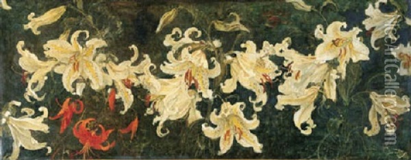 Lillies Oil Painting - Jacobus Van Looy