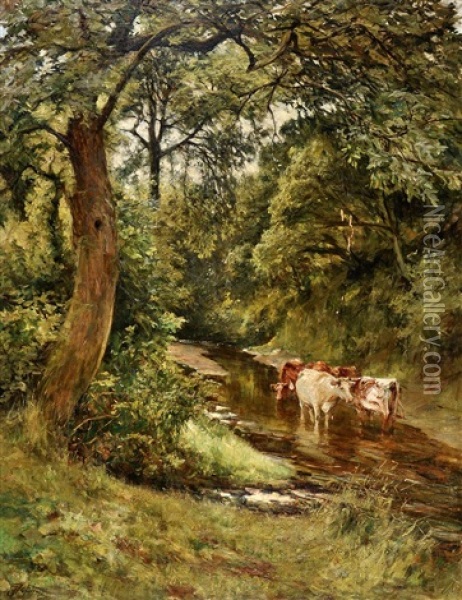 Cool Shade In The Summer Heat Oil Painting - Robert Jobling