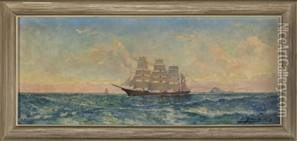 Un Barco Oil Painting - Luis Graner y Arrufi