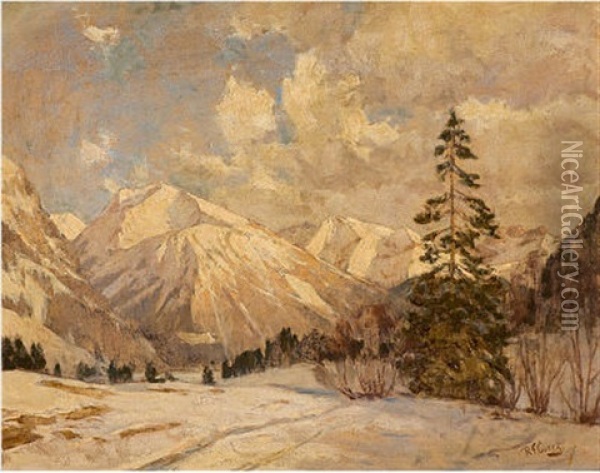 Abendstimmung In Den Alpen Oil Painting - Robert Franz Curry