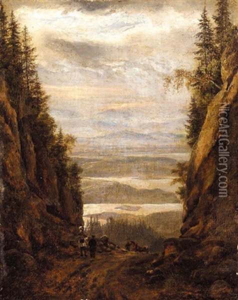 Utsikt Fra Krokkleiva (view From Krokkleiva, Norway) Oil Painting - Johan Christian Dahl