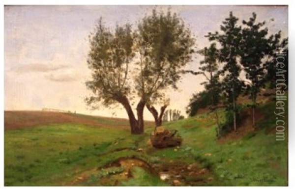 Chemin A La Lisiere Du Bois Oil Painting - Antoine Chintreuil