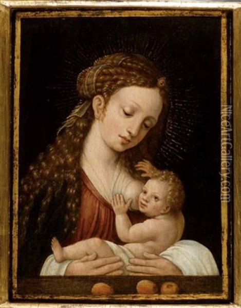 Madonna Mit Kind Oil Painting - Bernaert (Barend) van Orley