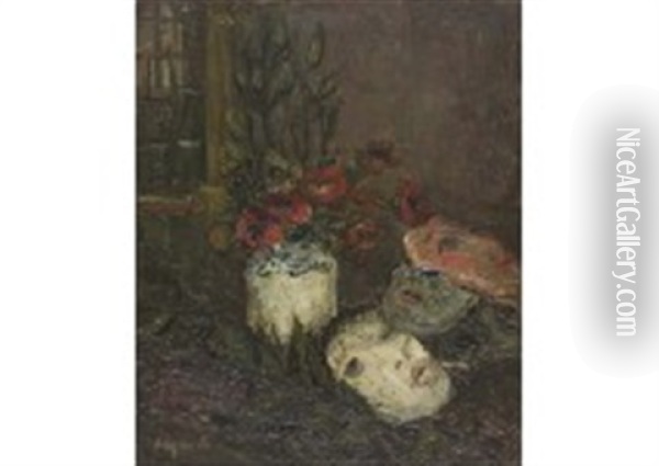 Flower, Mask Oil Painting - Pierre Laprade