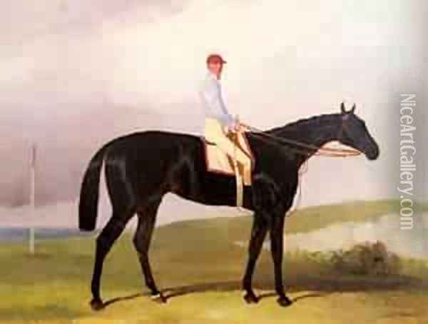 Ellinton A Dark Bay Racehorse With Tom Aldcroft Oil Painting - Harry Hall