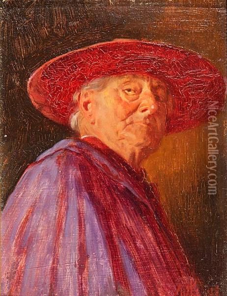 Portrait De Jeune Femme Au Chapeau Oil Painting - Octaaf Soudan