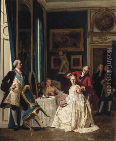The Royal Court Oil Painting - Joseph Caraud