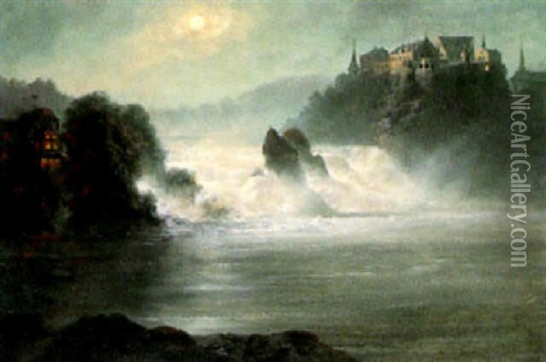 Der Rheinfall Oil Painting - Arnold Albert Jenny