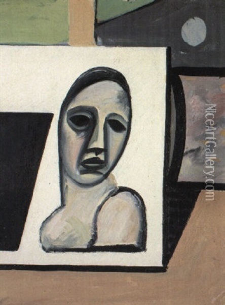 Head Oil Painting - Arshile Gorky