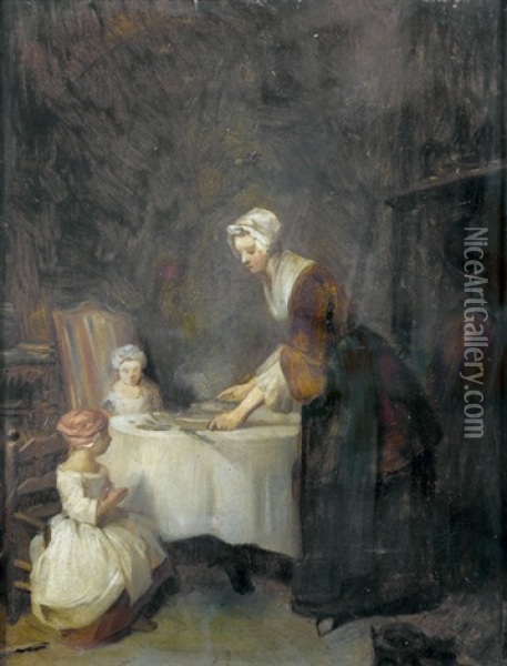 Le Benedicite Oil Painting - Jean-Baptiste-Simeon Chardin