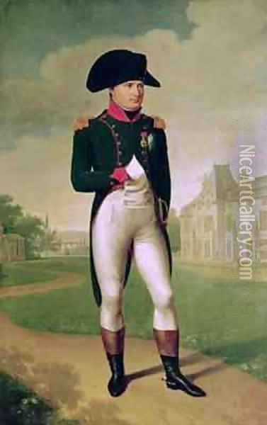 Napoleon I 1769-1821 in Front of the Chateau de Malmaison Oil Painting - Baron Francois Gerard