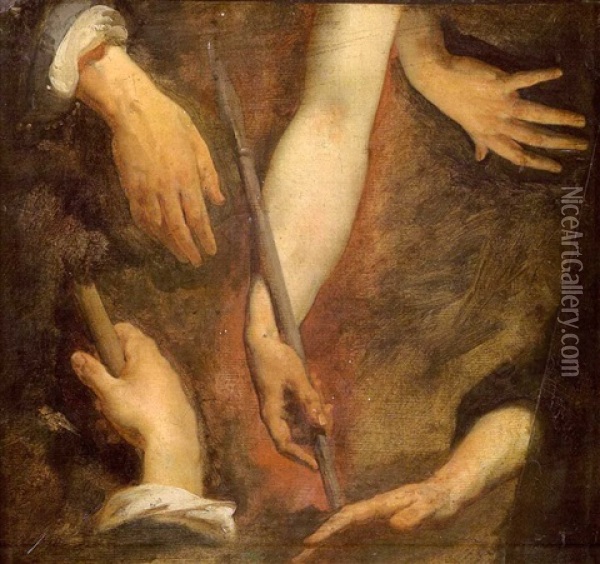 Etude De Bras Et Quatre Etudes De Mains Oil Painting - Jean-Auguste-Dominique Ingres