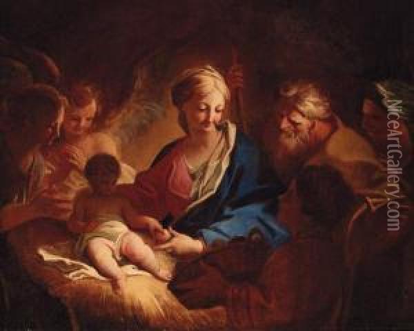 The Adoration Of The Shepherds Oil Painting - Andrea Pozzo