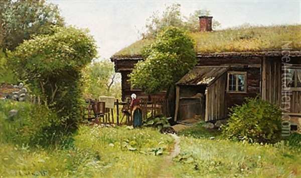 Gardstun Oil Painting - Olof Hermelin