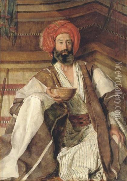 An Arab Of The Desert Of Sinai Oil Painting - John Frederick Lewis