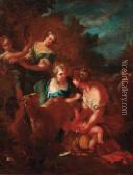 The Nurture Of Jupiter Oil Painting - Nicolas Poussin